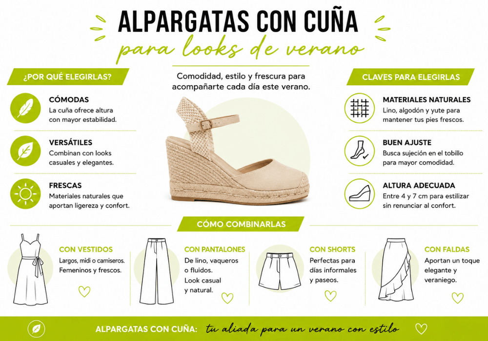 alpargatas con cuña para looks de verano 2